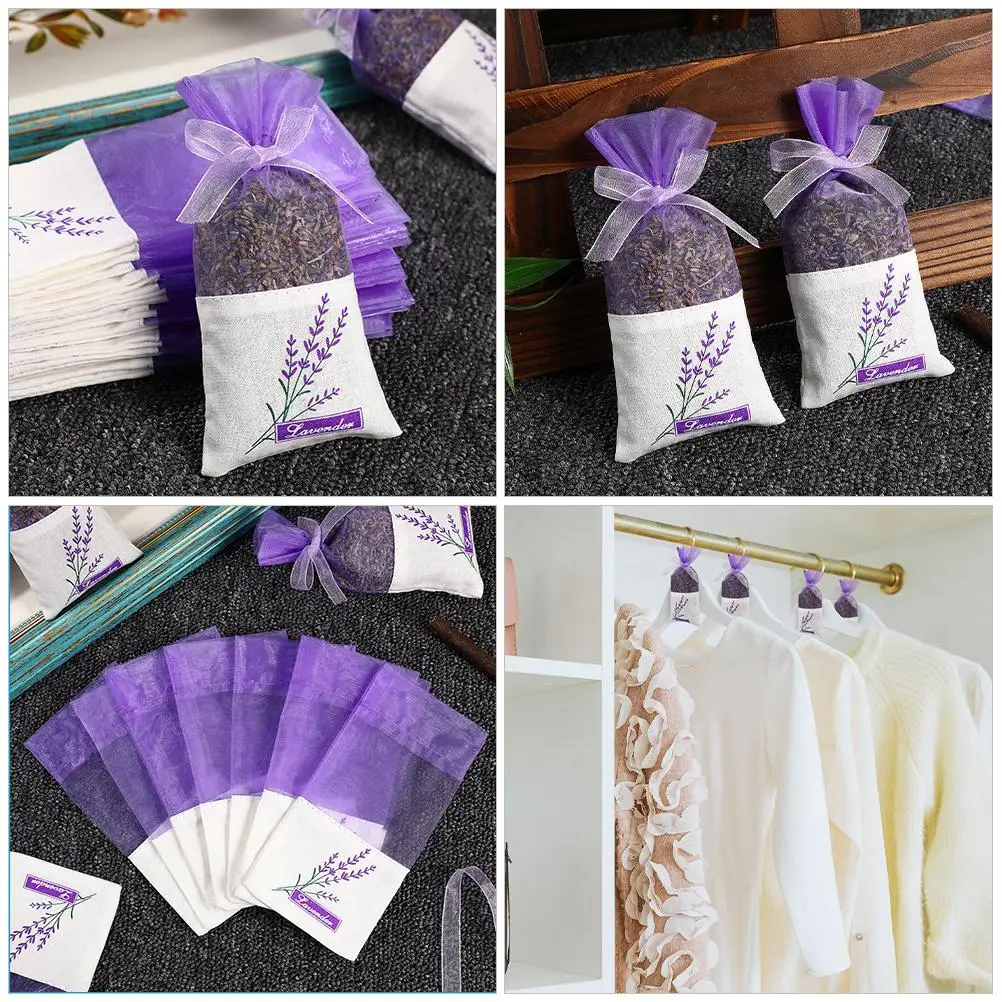 50pcs Lavender Sachet Bags Empty Deep Small Pouch Cotton Travel Packaging Decorative Aromatic Insect