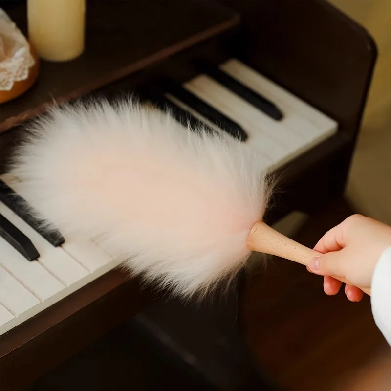 Luxury Home Cleaning Real Wool Duster Electrostatic Dust Removal Hanging Feather Dusters Cleaner for Car Piano Lamp Furniture cleaning duster wool duster brush feather duster