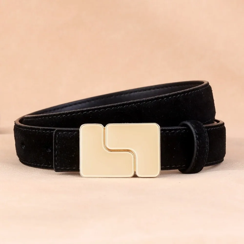 Neue Einfache Design Taille Gürtel Echt Kuh Wildleder Leder Elegante Damen Rindsleder Bündchen Business Hüftgurt Für Frauen Geschenke – Detail 16
