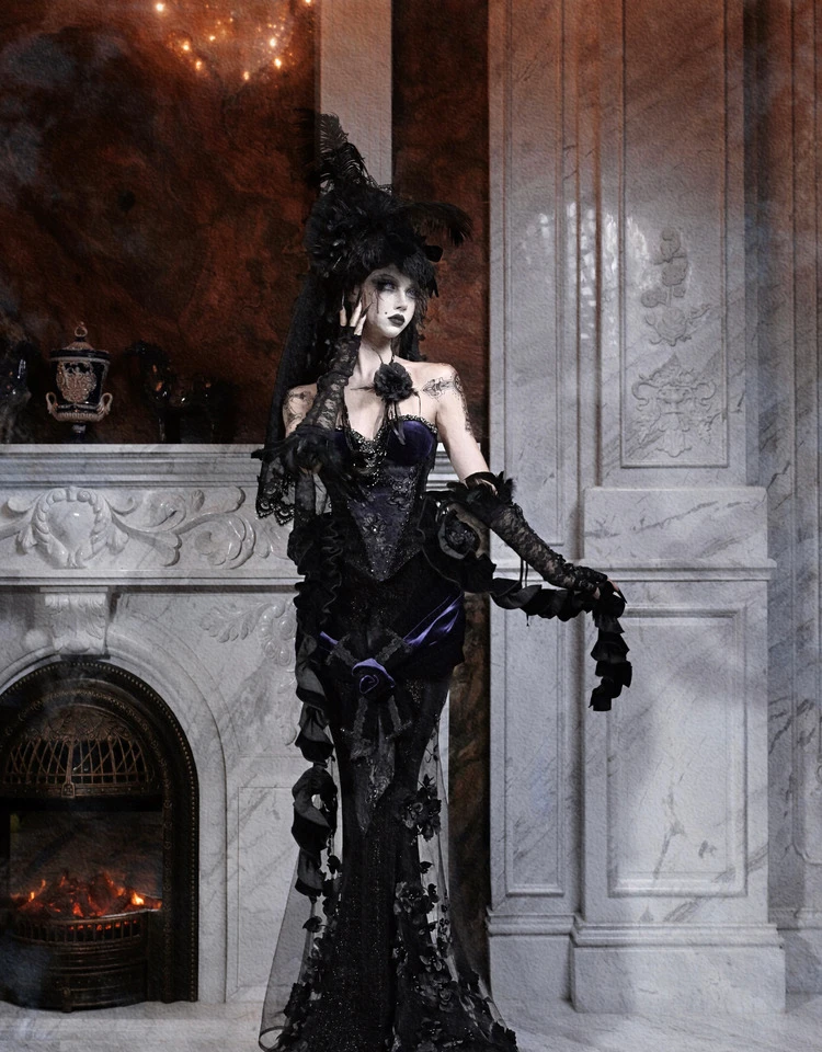 Women's Gothic Velvet Corset Waist Top