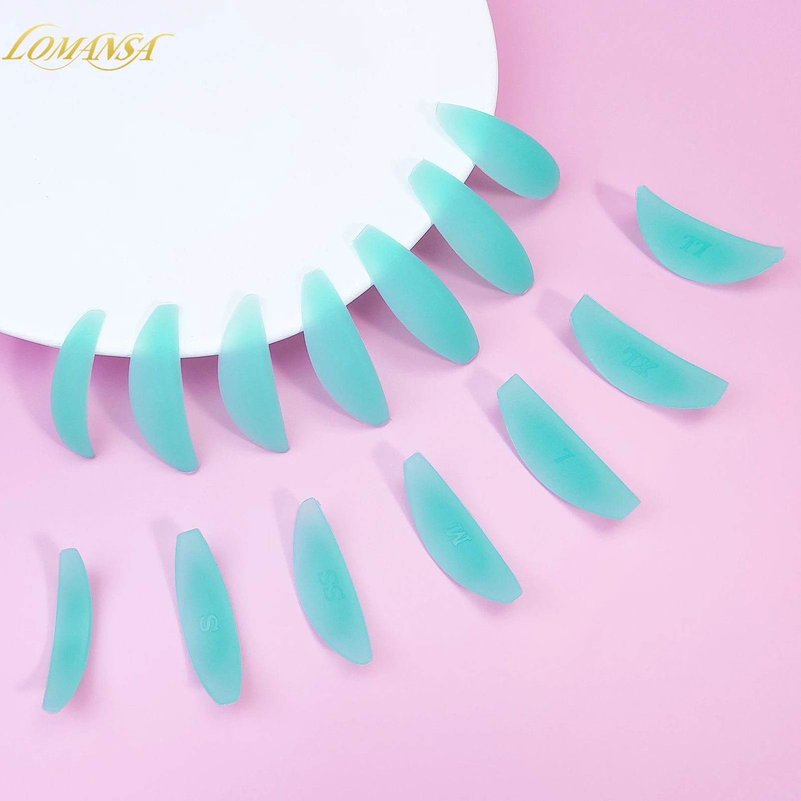 Description Picture 5 of itemLomansa 7 Pairs L Curl Silicone Eyelash Perm Pads Sticky Lashes Rod Shield Lifting 3D Eyelash Curler Accessories Makeup Tools