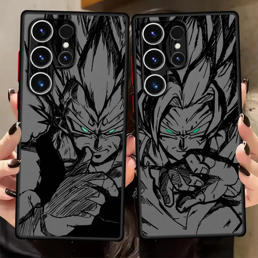 Hülle für Samsung Galaxy S22 S21 S24 Plus S26 Note 20 Ultra 10+ S25 Ultra S20 S23 FE Handyhülle Dragon Ball Goku Vegeta