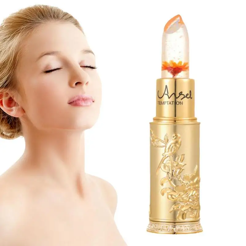 

Flower Jelly Transparent Waterproof Discoloration Lipstick God Lips Temperature Discoloration Lasting Lipstick