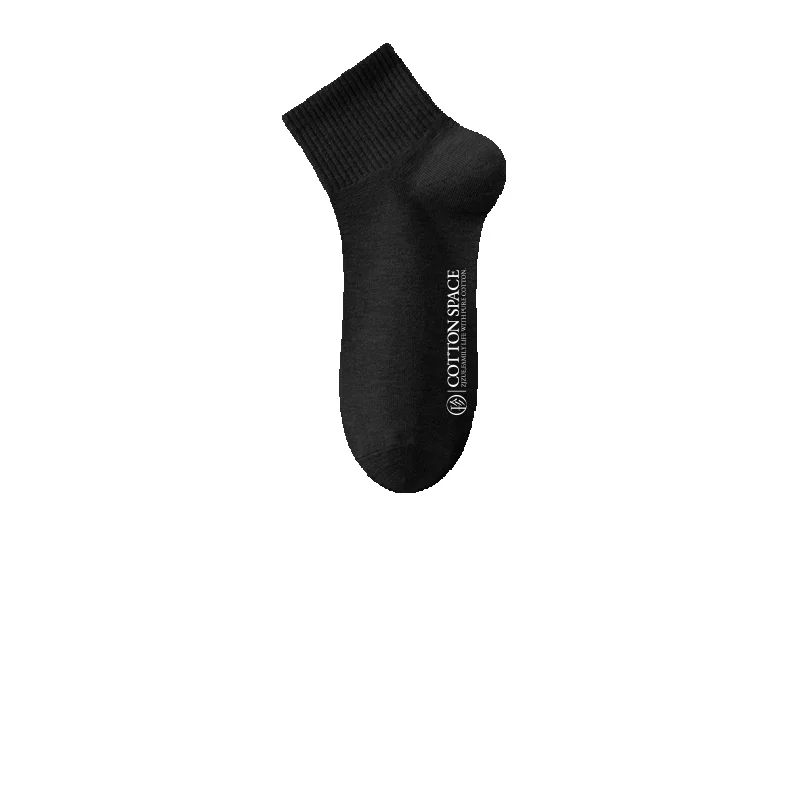 2025e Men's Pure Deodorant Sweat-Absorbing Short 2024 Autumn New 100% Cotton Sports Zhuji Socks Industry_voghion.com