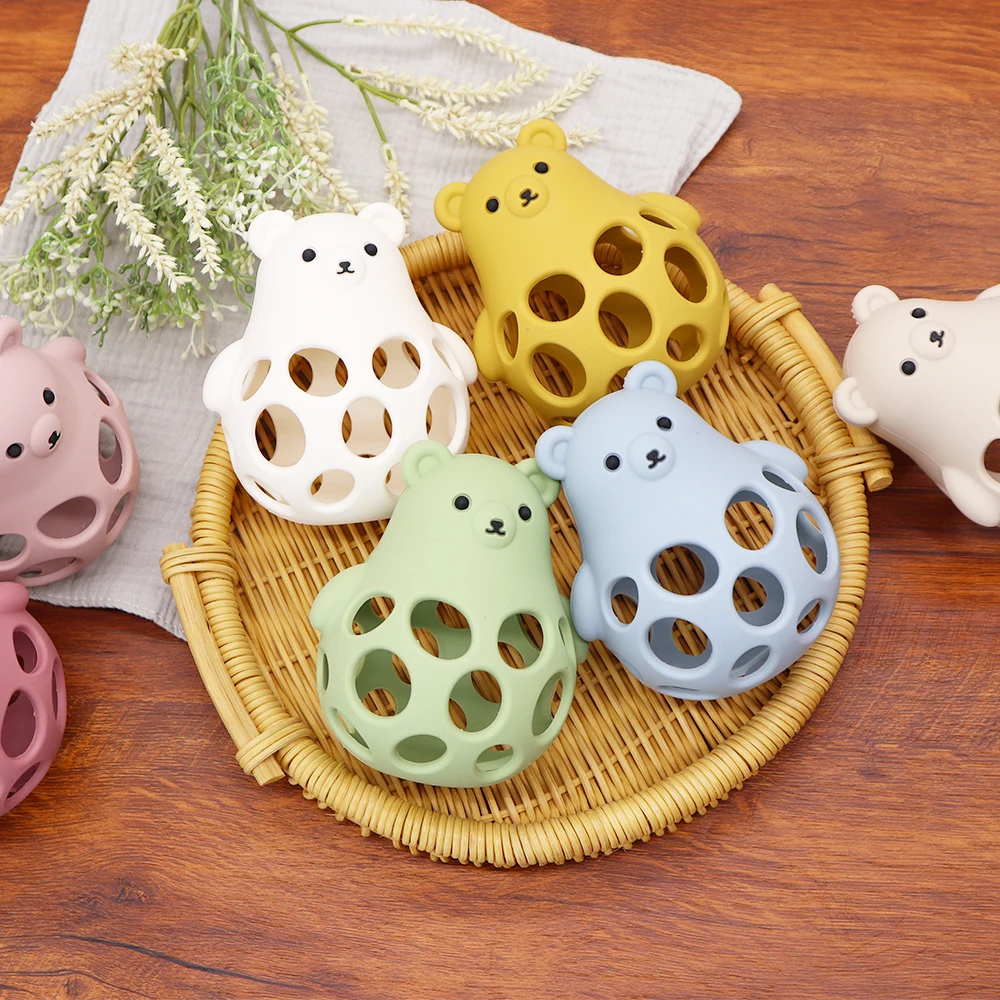 1Pcs Silicone Baby Teether Toys Cartoon Animal Shape Teethers Ring Sensory Toys For Toddlers BPA Free Chewing Toy Accessories 1
