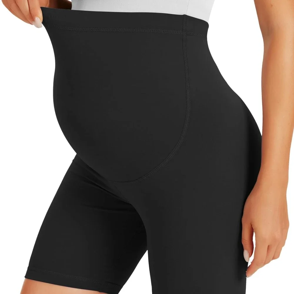 Pregnant Shorts Pregnant Women's Shorts Three Part Shark Skin Seamless Leggings Summer Slimming and Anti Dew Yoga Leggings