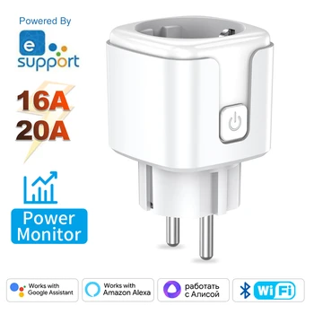 Ewelink Smart WiFi EU Plug With Power Monitoring Timing Function 16A/20A Socket Outlet Voice Works with Alexa Google Home Alice 1