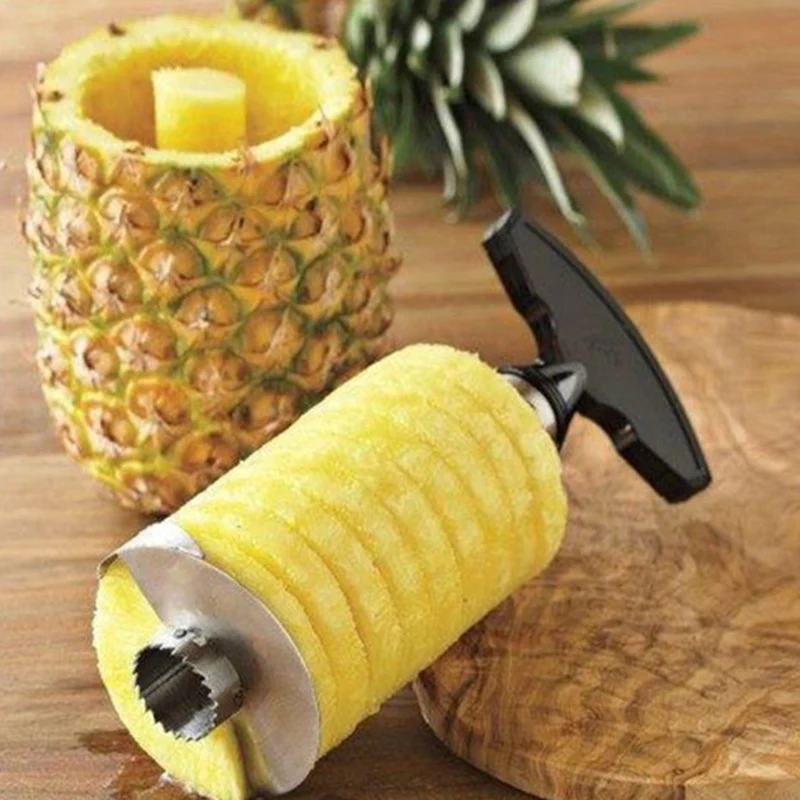 Pineapple slicer peeler Pineapple Peeler Cutter Stainless Steel Convenient Spiral Pineapple Cutting Machine Fruit Peeling Corer Tool Kitchen Accessories