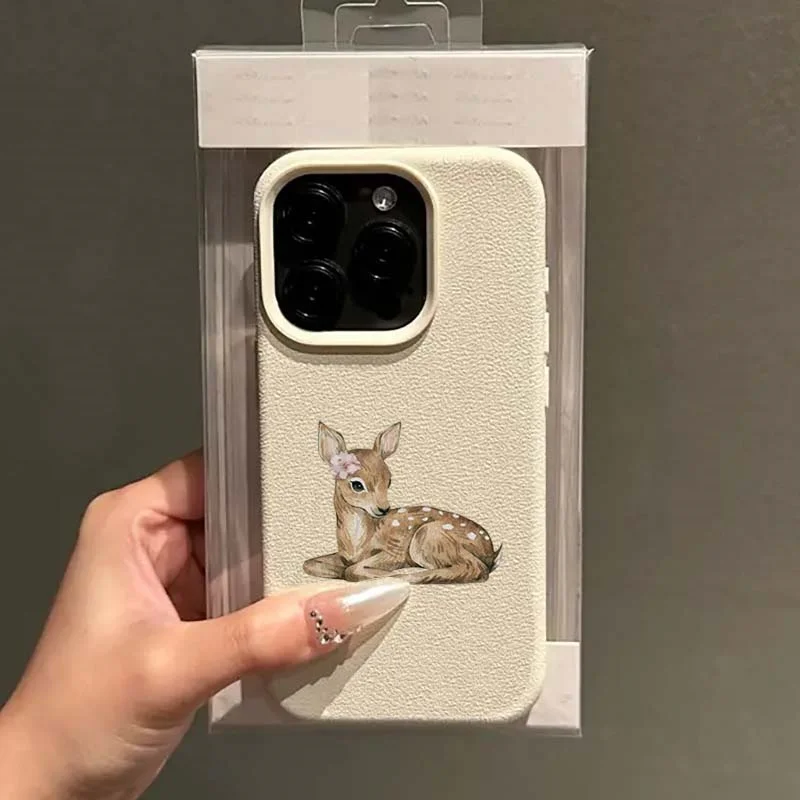 Vintage Brown Deer Design Aesthetic Soft TPU Phone Case
