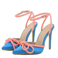 NEW 2025 New Arrival Silk Woman Ankle Buckle Strap Pointed Toe Hih Heel Sandal Sexy Party Nightclub Wedding Shoes size 35-41 1