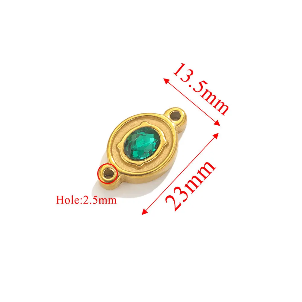Stainless Steel Double Hole Crystal Connector Jewelry Titanium Steel DIY Jewelry Wholesale 7