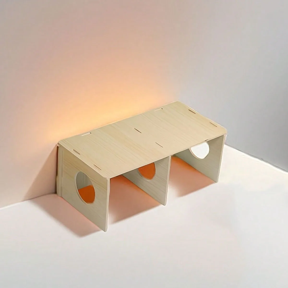 1pc Hamster Squirrel Solid Wood Hideout, Hedgehog Wood House, Hamster Nest, Small Pet Bedroom, Chicken Small House