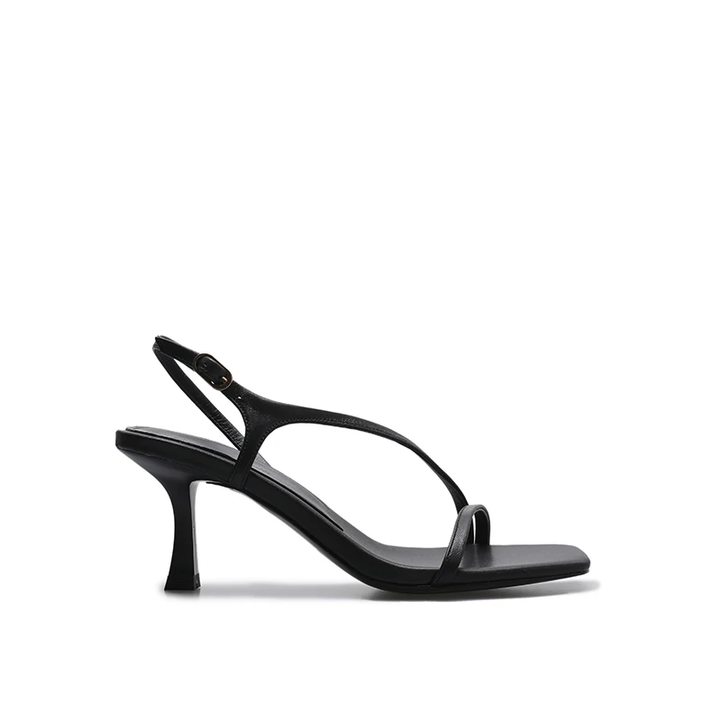 MOOQDAAX Spring Summer Women's Shoes Side Band Design High-heeled Genuine Leather Fashion Women Sandals women sandals women high heels