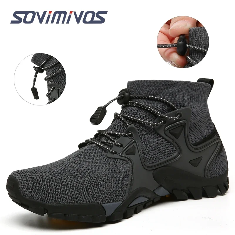 Hiking Boots Mens Outdoor Athletic Sports Trail Running High-Top Barefoot Upstream Water Trekking Climbing Sneakers men hiking shoes