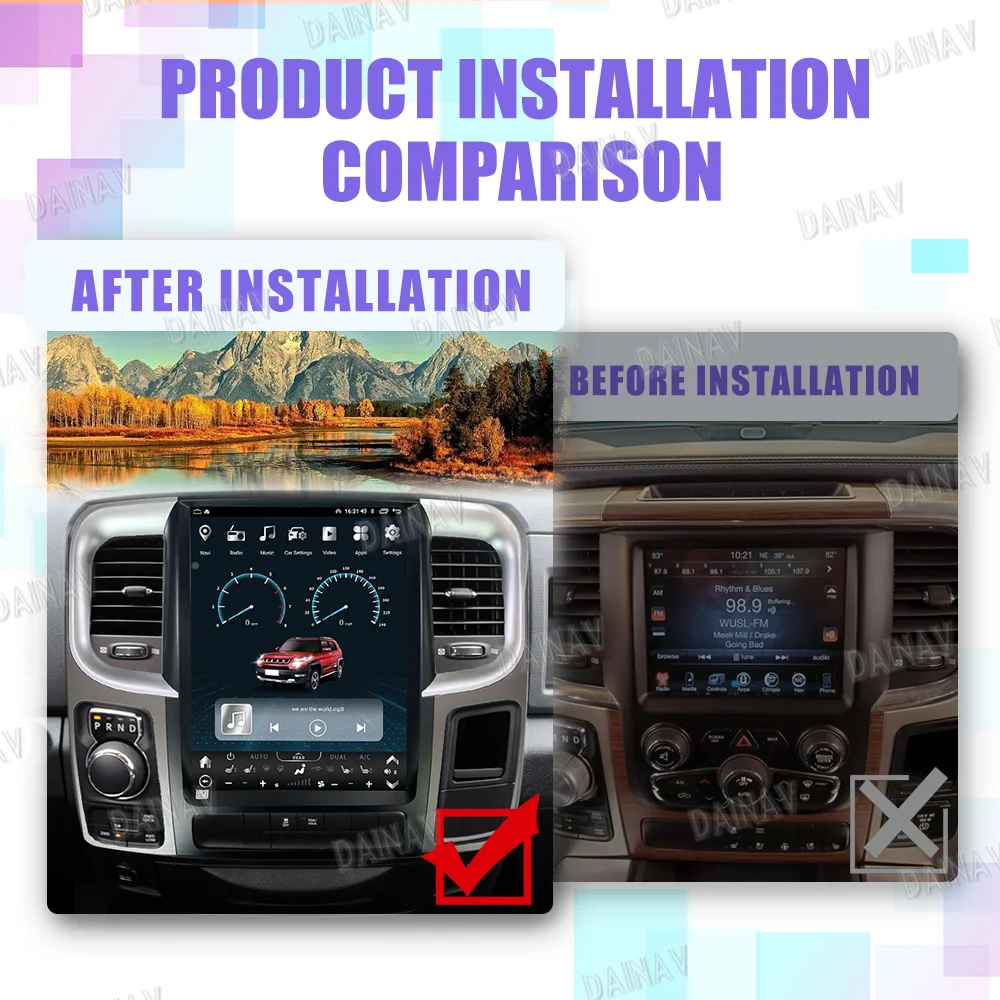 

13Inch Android 12 Car Audio For Dodge RAM 1500 2500 2013-2018 Car Radio GPS Multimedia DVD Player Tesla GPS Navigation Head Unit