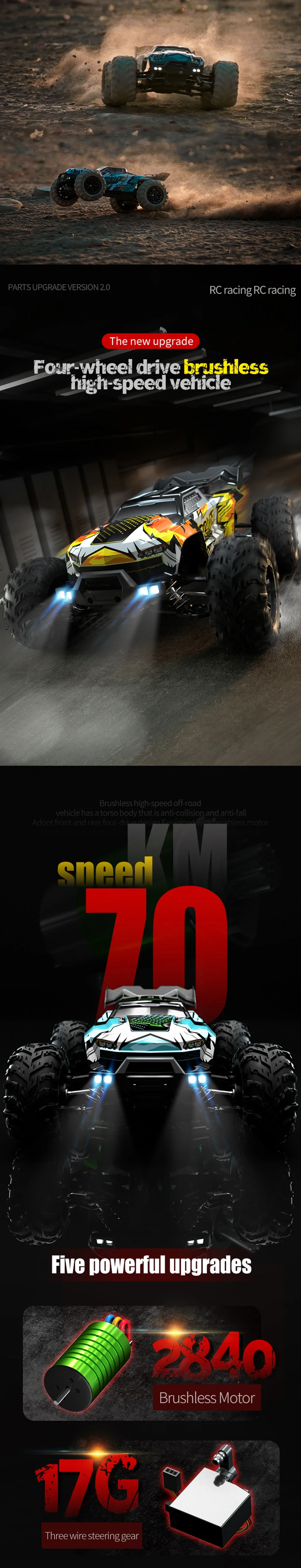 Dayanıklı şasi ve bileşenleri gösteren WLtoys 16101 Pro RC araba