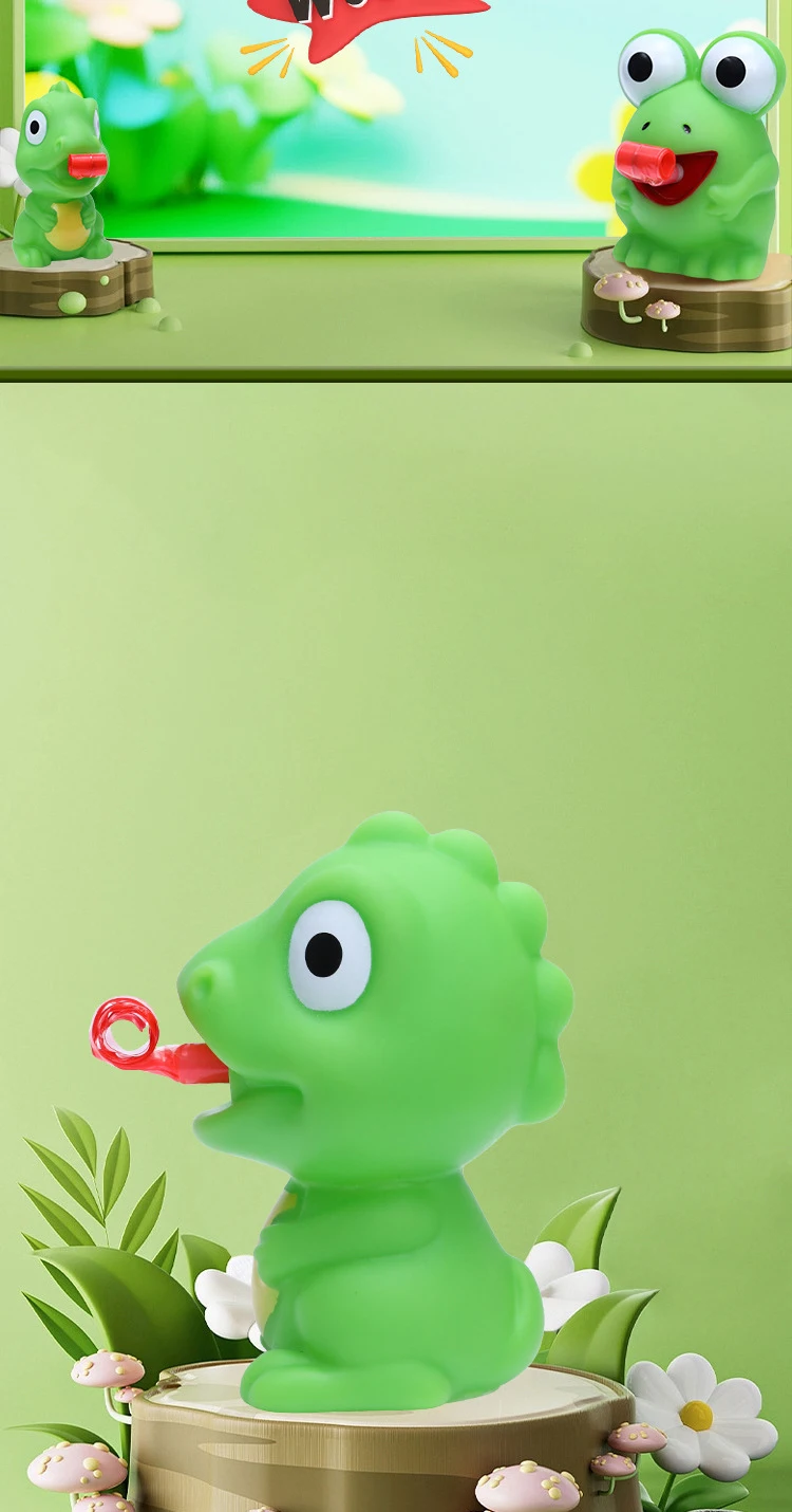 Kneif-Frosch-Dinosaurier-Spielzeug mit herausgestreckter Zunge, lustiges sensorisches Stressabbau-Fidget-Spielzeug, Katzenspielzeug, Schulgeschenke für Schüler – Detail 6