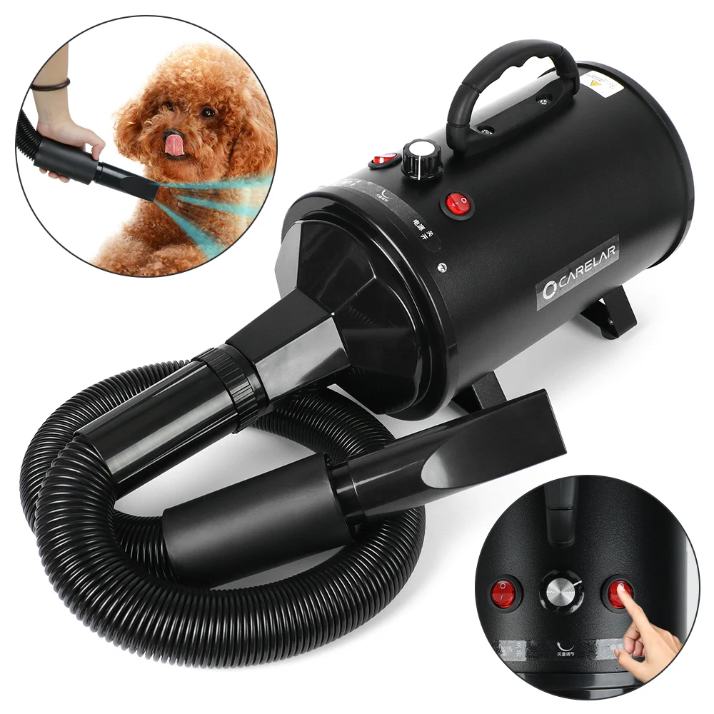 

Warm Wind Dryer Pet Cat Grooming Blower Hair Dryer For Dogs Adjustable Drying Hair 2200W 220V EU Plug For Small Medium Large Dog