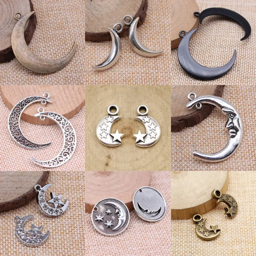 

Big Moon Charms For Jewelry Making Couple Pendants Wholesale
