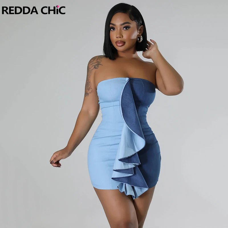 

Соблазнительное облегающее мини-платье с оборками, женское летнее облегающее платье-футляр, двухцветное цельное платье