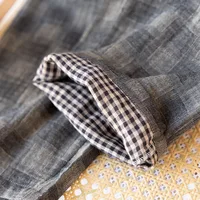 Pantalon de couchage pour hommes en gaze de coton pur 100%, pantalon de maison ample et décontracté en Jacquard rétro pour hommes, pantalon de pyjama fin d'automne pour hommes 3