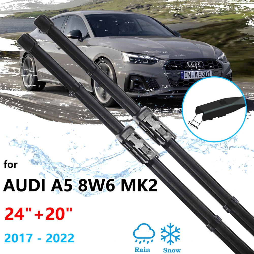 Per Audi A5 8 W6 Mk2 2017 ~ 2022 Spazzole Tergicristallo Anteriori Invernali Spazzole Rondelle Pulizia Finestra Parabrezza Parabrezza Accessori Auto