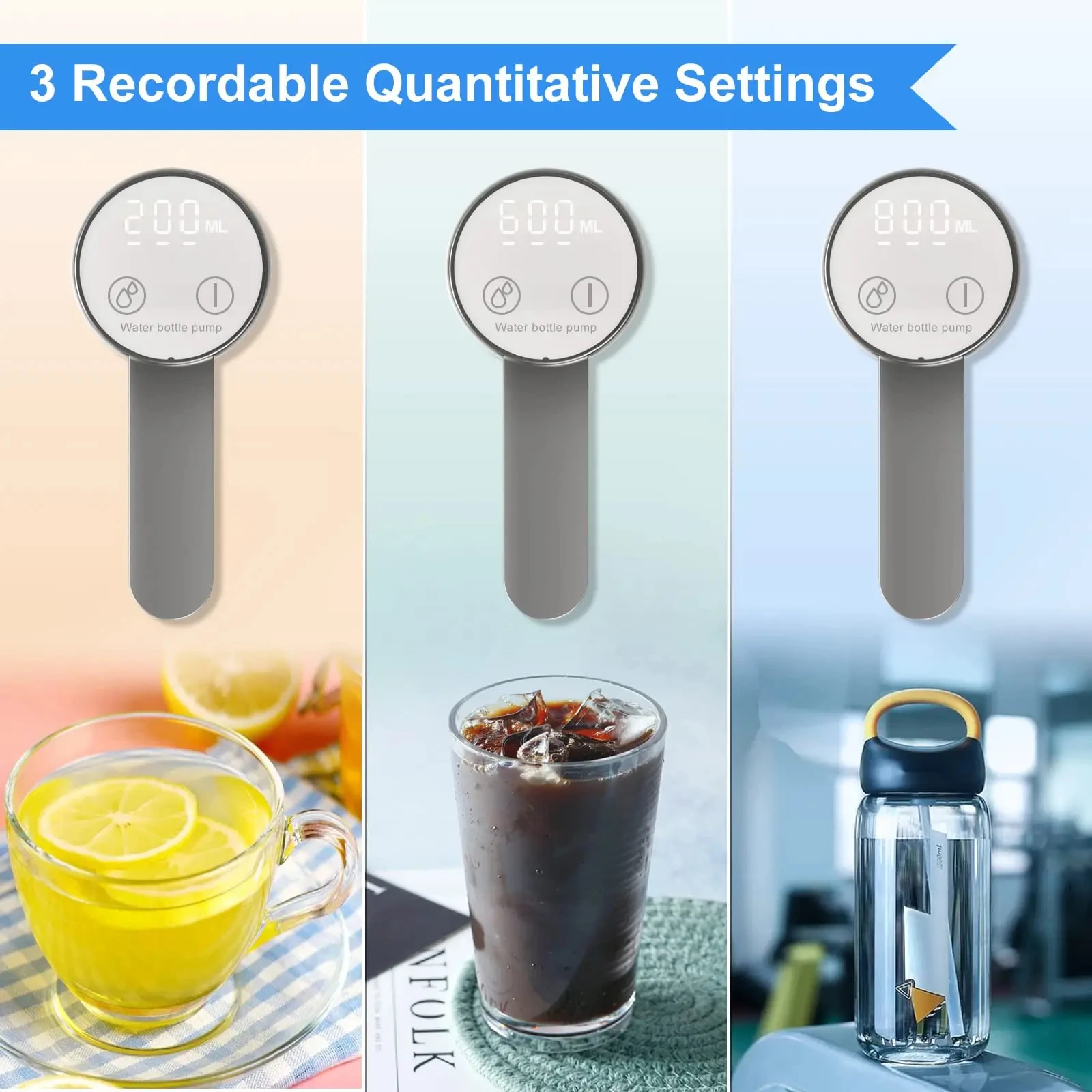 Water dispenser Electric Water Gallon Bottle Pump LED Display Rechargeable Automatic Foldable Desktop Bottle