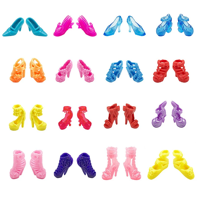 10 pairs Shoes for Doll Acessories Mixed Shoes Sandals Accessories for 30cm Dolls Toys For Girls DIY Gifts claladoudou 11 5 15 5cm brand baby girls first sandals toddler girls hollow flower strap summer walker shoes infant soft flats