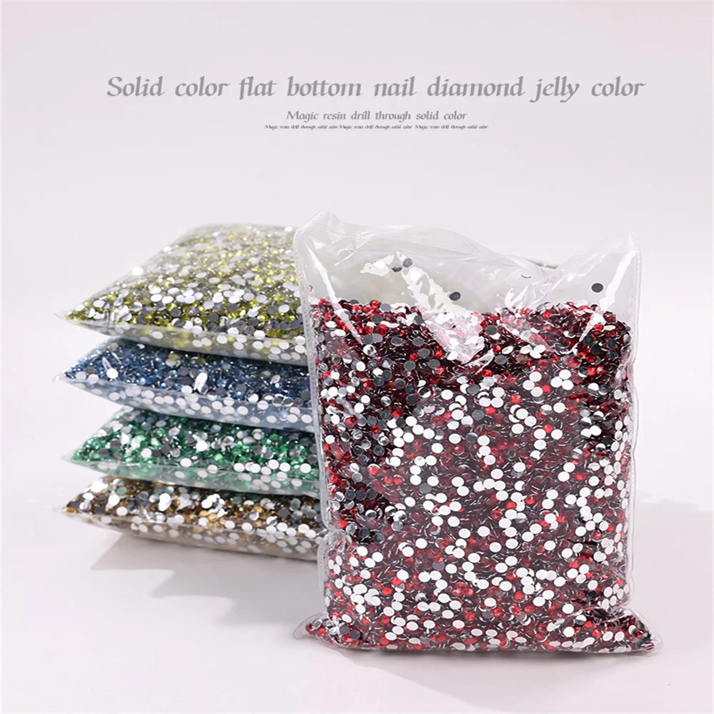 Big Package 2-6mm Resin Non Hot Fix Rhinestones Bulk Wholesale Flat Back Plastic Crystals Nail Ab Trimmings Crystals For Crafts