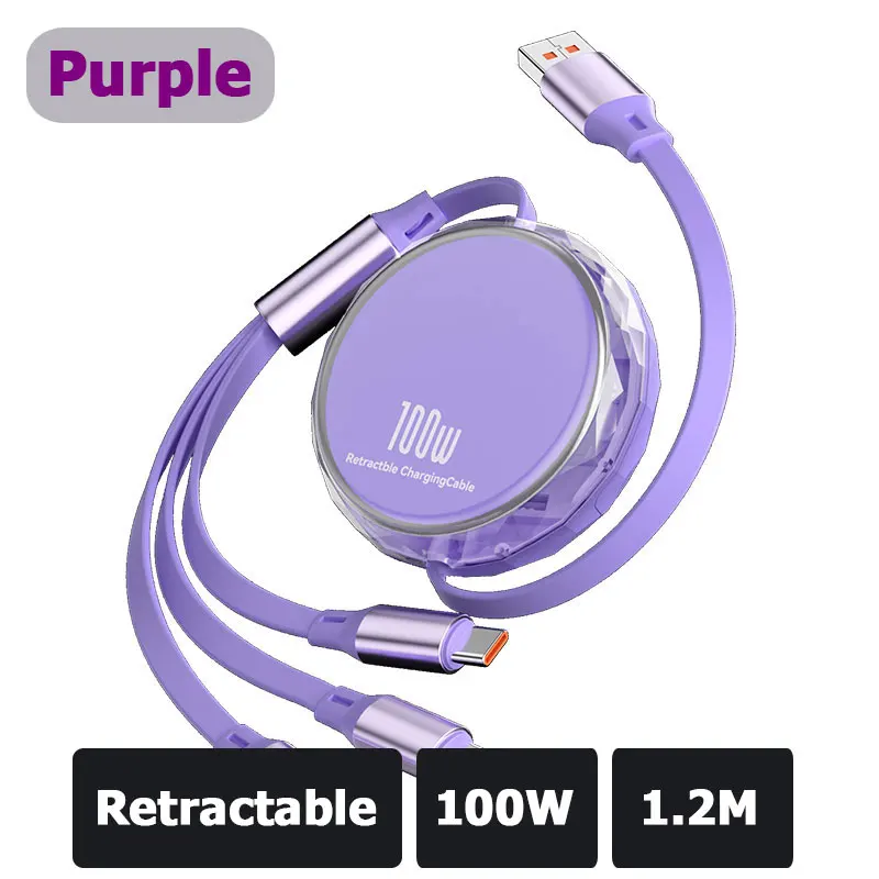 Triple-Power 100W 6A Fast Charging Universal USB Cable