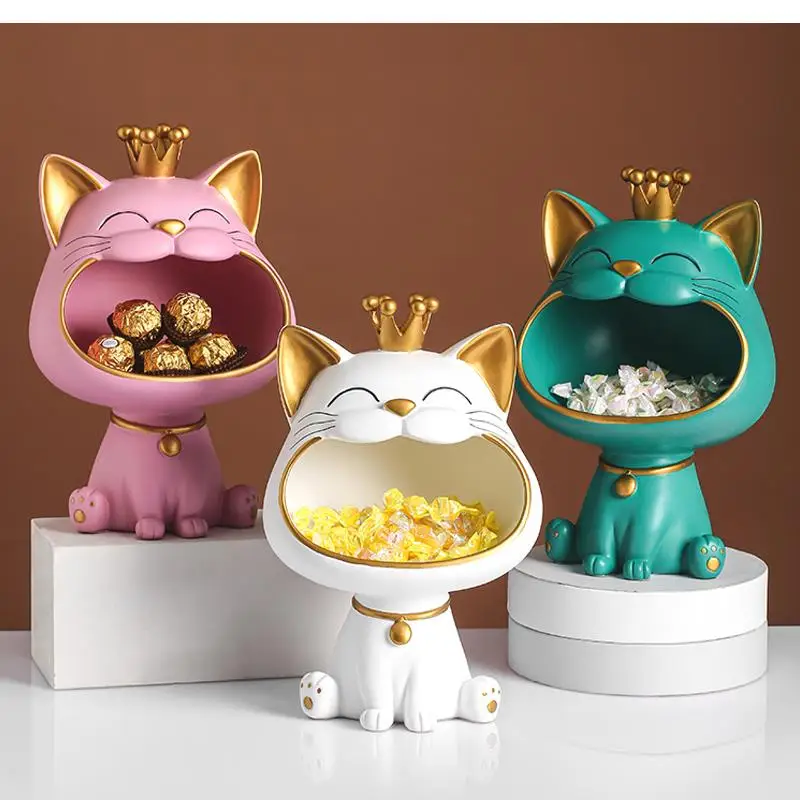 

Lucky Cat Decoration Living Room Home Decoration Storage Decoration Animal Modeling Craft Light Luxury High-end Furnishings