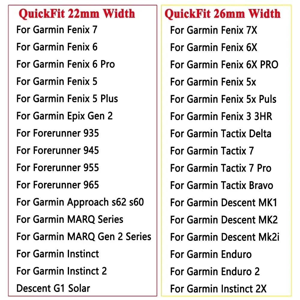  Ʈ ġ Ʈ,  Ƚ Gen 2 Instinct 2X Fenix 7X 7 6X 6 Pro 5 5X Plus ð , 22mm, 26mm