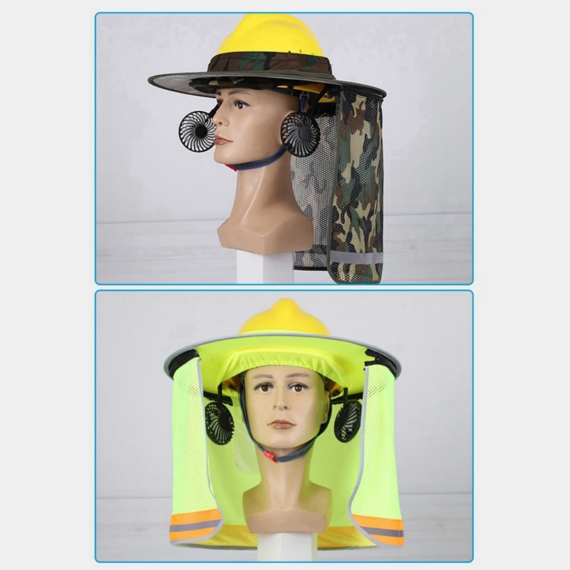 Ventola esterna per casco di sicurezza a 3 velocità per il raffreddamento estivo con luce notturna adatta per la maggior parte dei caschi - immagine 4