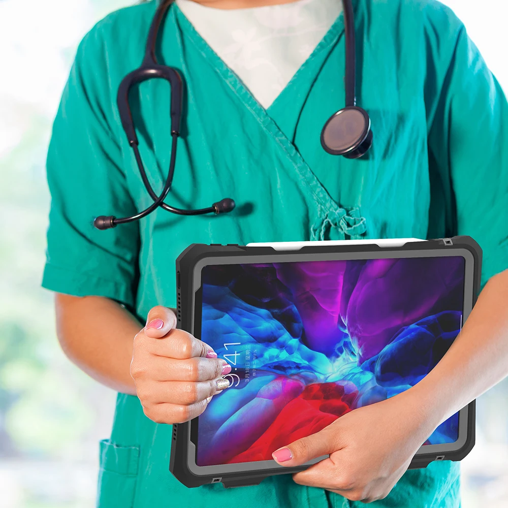 prova água caso capa para apple ipad ar com protetor de tela titular lápis resistente água caso kickstand