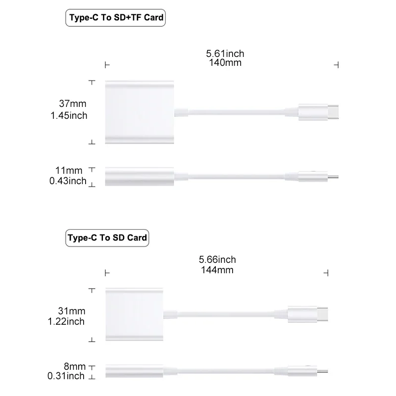 USB C to SD Card Reader High Speed Type C to SD TF Memory Card Reader Adapter for Samsung MacBook Laptops Tablets Smartphones Memory Card Reader