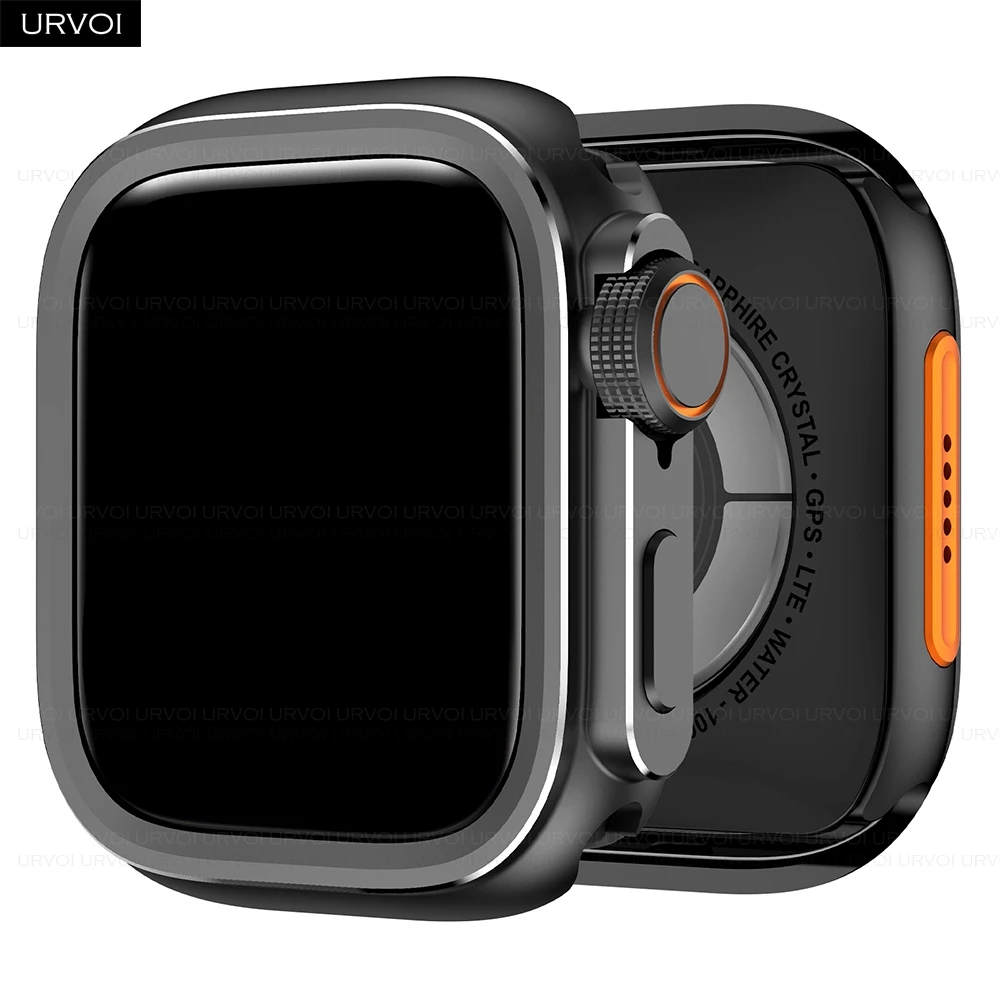 URVOI Black Metal Hard Bumper Case