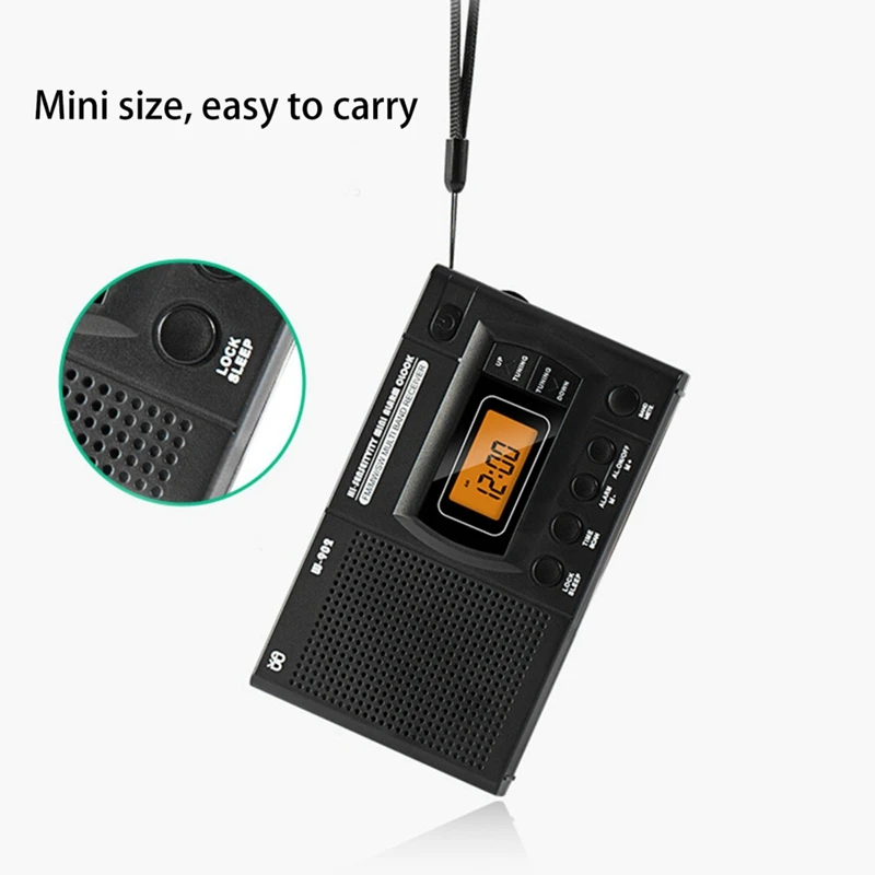 휴대용 미니 LCD 라디오 스피커, 배터리 전원, 휴대용 포켓 AM FM 라디오, 텔레스코픽 안테나, 어르신 워킹 스포츠