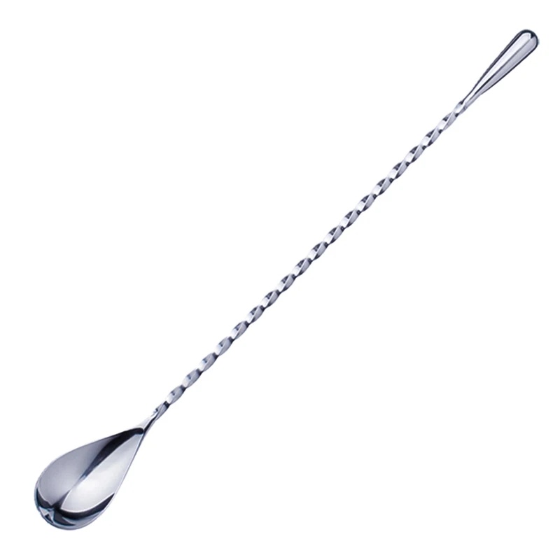 Cocktail Spoon Cocktail Spoon Bar Spoon Stainless Steel Mixing Spiral Pattern Bar Teadrop Tool Bartender Tools Barware
