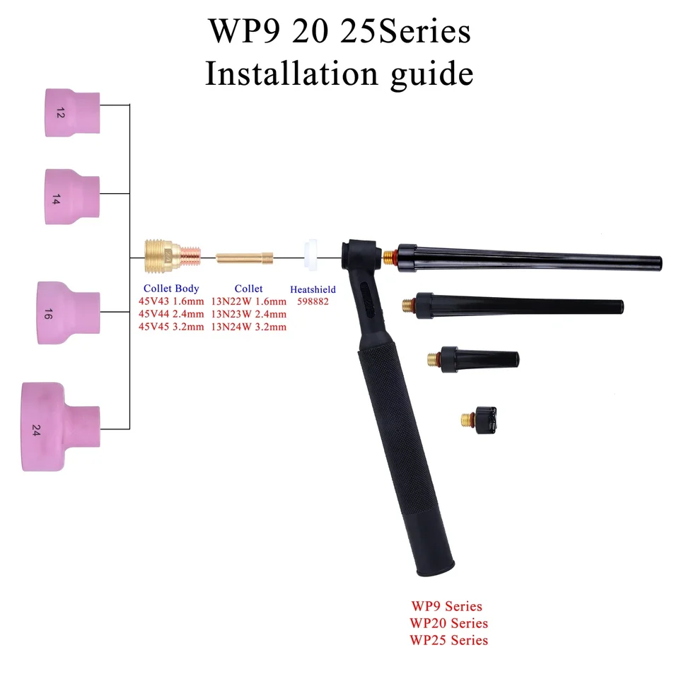 2 Buses Céramique #16 Pour Soudage TIG - Trou Central 2,4 Mm Avec Maille Inox - Compatible WP9, 17, 18, 20, 25, 26
