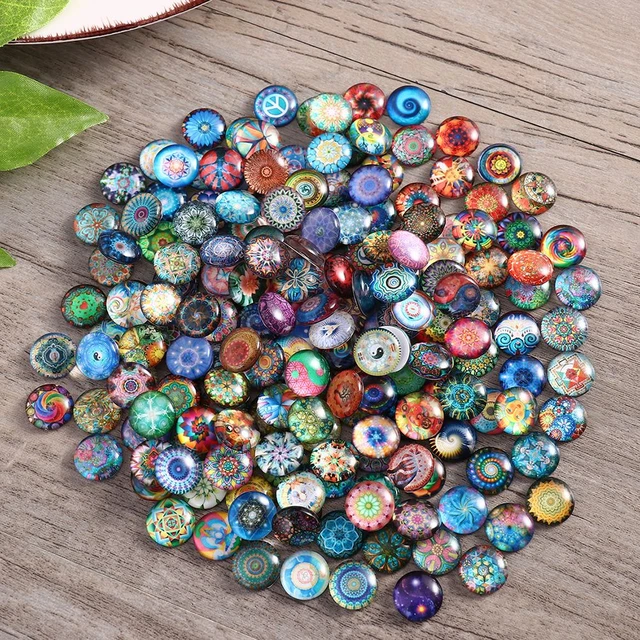 Glass Mosaic Tile For Round Tiles Crafts Vases Gems Beads Mixed Half  Cabochons Supplies Dome Pebbles