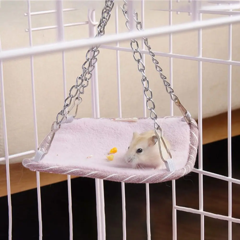 

Plush Pet Summer Cooling Hammock Soft Double-side Hamster Hammock Bed Pink/Green Pet Swinging Bed Guinea Pig