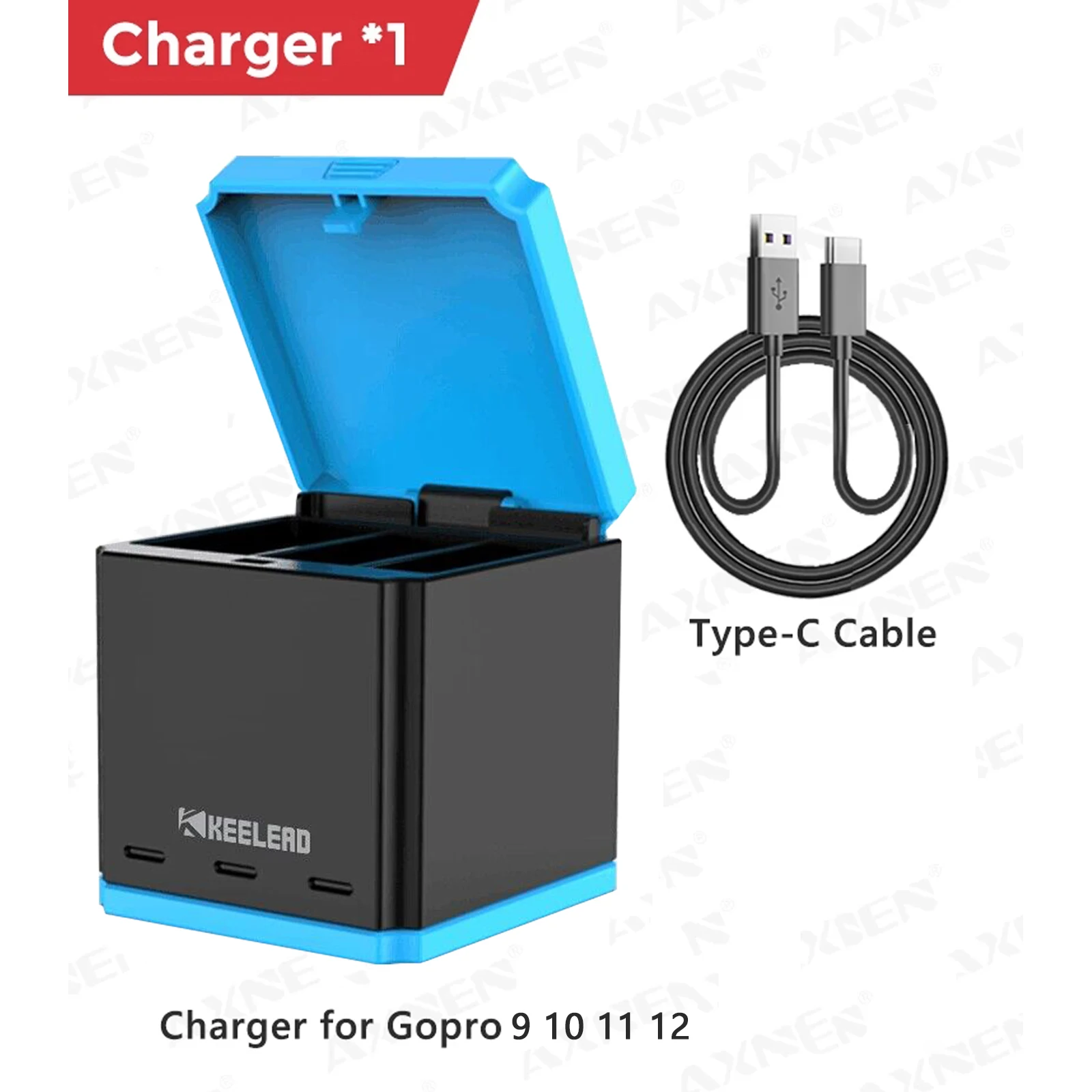 Pack complet incluant chargeur 3 en 1 pour GoPro 12 11 10 9 8 7 6 5 et trois batteries supplémentaires