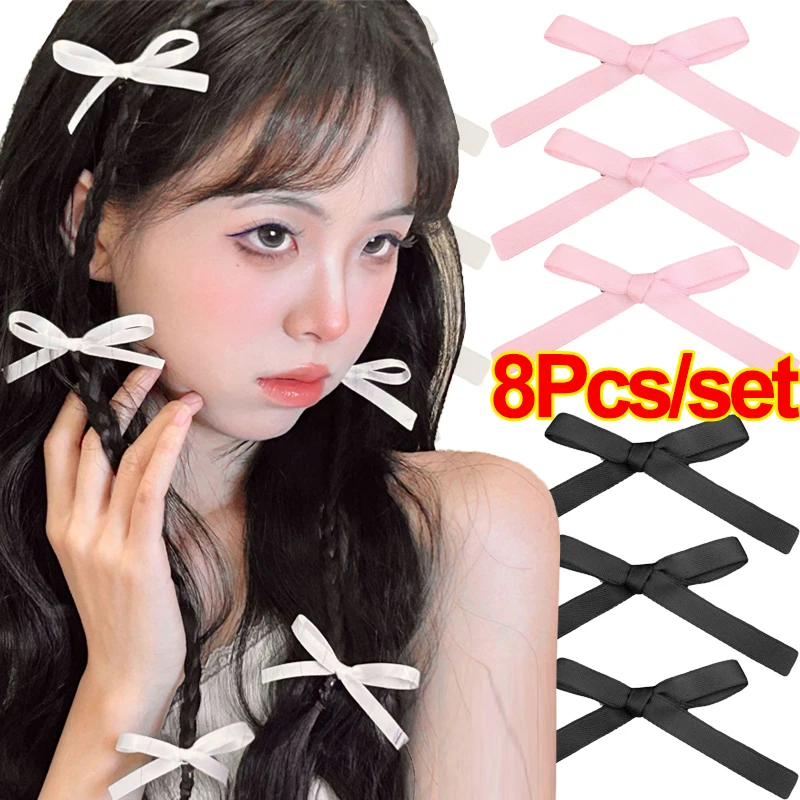 

Sweet Ribbon Bow Hairpins Bang Clip Women Girls Cute Bowknot Hair Clips Korean Style Bowknot Hairclips Headwear Hair Accessories