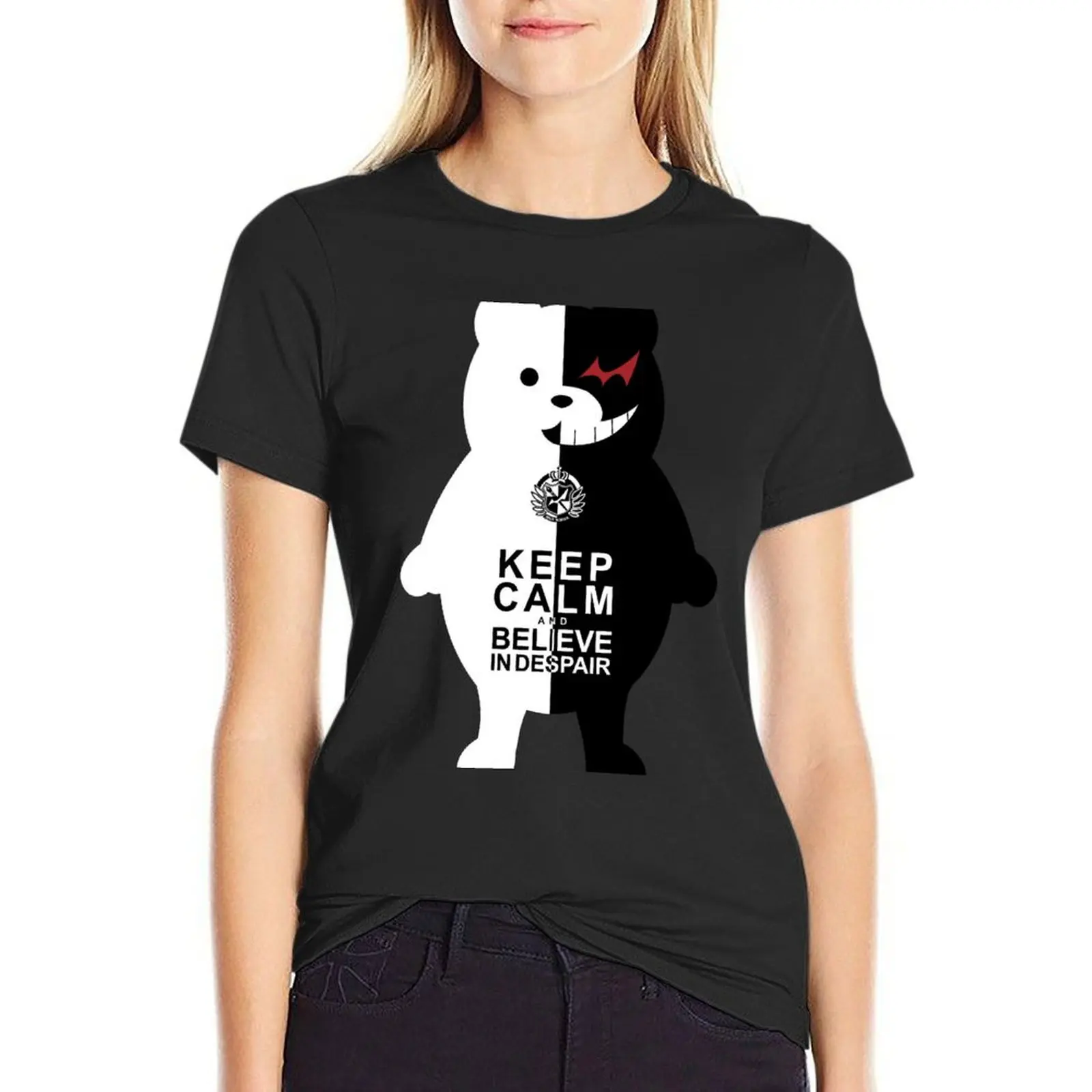 Женская футболка с надписью «Keep Calm and Believe in Despair»