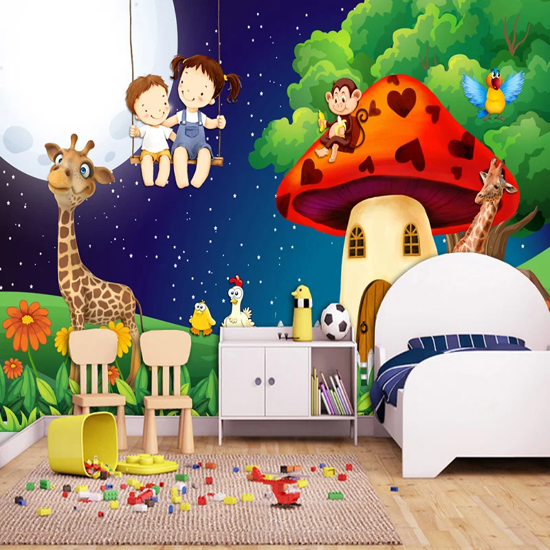 XLMING 3D Wallpaper Animal World Wallpaper Giraffe Wallpaper Home And Bedroom Living Room Kids Room 3D Wallpaper Paste Living Room The Wall For Bedroom Mural Border-350cm×256cm - View #7