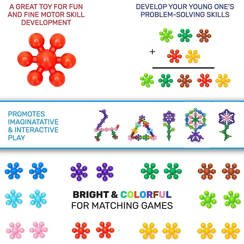 Clip Connect Interlock Solid Plastic Building Plum Blocks Set Early Educational Toy Preschool Kids Boys Girls Gifts