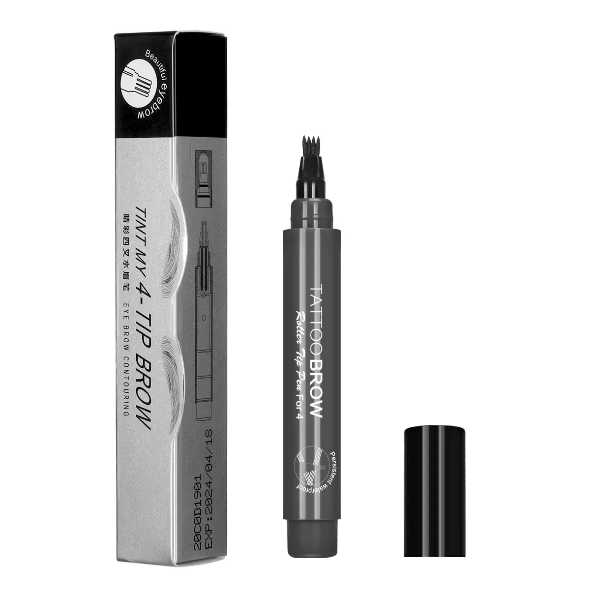 4-Tip Beard Pen Filler Hair Enhancer Lasting Repair Moustache Coloring Shaping Tools Hair Eyebrow Pencil