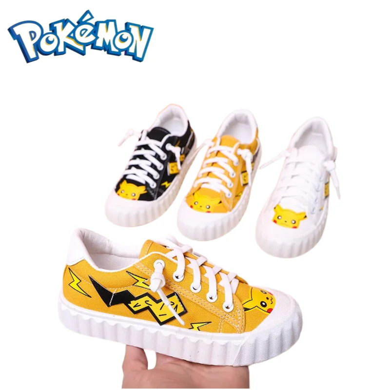 

Pokemon Pikachu Anime Cartoon Kawaii Cute Children's Canvas Shoes Cloth Shoes Small White Shoes Girls Design Children's Shoes