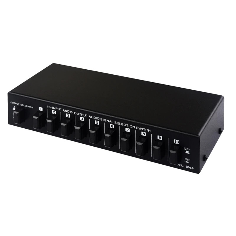 

J6PA Distribution Splitters 10 Input 2 Output Sound Source Switcher Speaker Switching Box Comparator 10KΩ -50KΩ