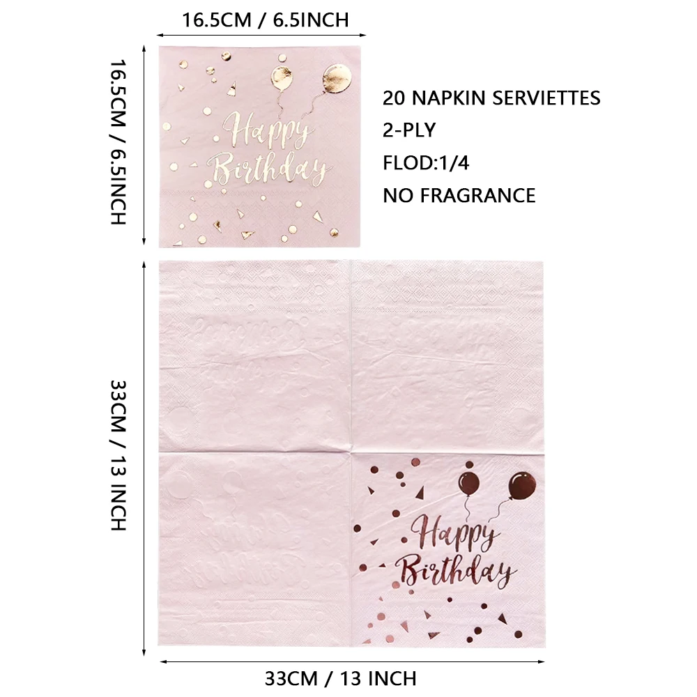 Disposable Tableware Paper Napkins 20pcs/lot Pink Napkin Soft Fragrance Free Birthday Party Table Napkins for Cafe Hotel Dining